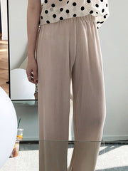 Original Solid Empire Pleats Capri-Pants