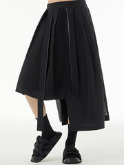 Irregular Clipping Pleated Pure Color Skirts Bottoms