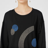 Loose Polka-Dot Contrast Color Midi Dress