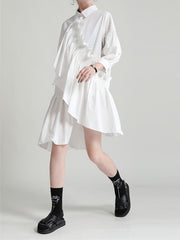 Original Urban Pleated Solid Midi Dress
