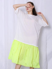Fashion Round-Neck Split-Joint Dress