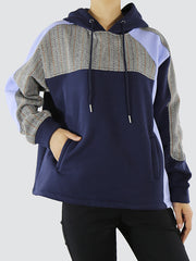 Simple Clashing Hoodie Sweatshirt