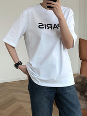 Loose Letter Print Casual Round Neck T-Shirt