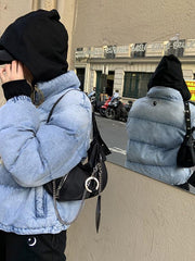 Retro Chain Split-Joint Nylon Bag