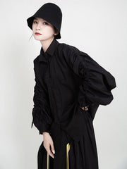 Minority Lantern Sleeves Drawstring Shirt