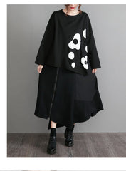 Splicing Large Petals Printed Long-Sleeved Loose Sweatshirt