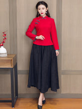 Retro Oriental Charm Tang Cheongsam Suit