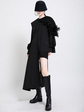 Women Retro Irregular Stitching Shirt Dress