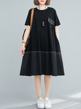 Original Split-Joint Round-Neck Dress