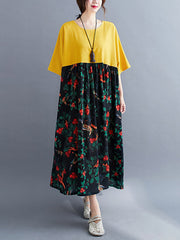 Original Floral Round-Neck Dress