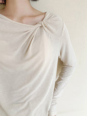 Cropped Solid Long Sleeves Blouse