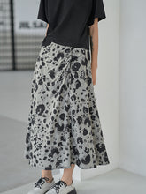 Printed High Waist Slim Drawstring Skirts