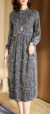 Chiffon Floral Loose Midi Dress