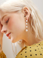 Graceful Long Pearl Earrings