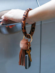 Leopard Tassel Hairball Keychain Decorations