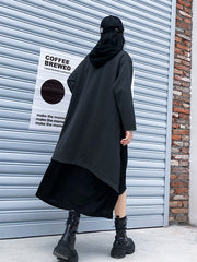 Split-Joint Hooded Cropped Midi Dress