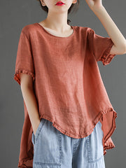 Original Irregularity Solid T-Shirts Tops