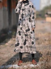 Retro Loose Ink Painting Dot Maxi Dress