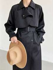 Casual Mid-Length Coat With Belt