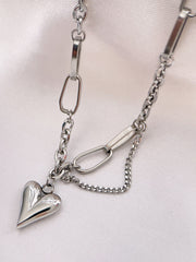 Retro Polished Niche Heart Necklace
