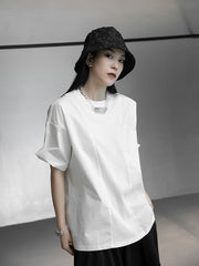 Simple Black Pleated Jacquard Fisherman Hat