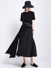 Simple Irregularity Solid T-Shirts Tops