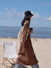 Simple Solid Color Long Sleeve Dress