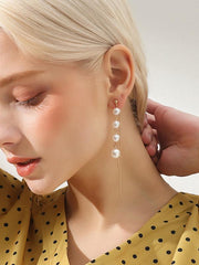 Graceful Long Pearl Earrings