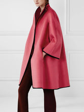 Long Sleeves Loose Solid Color Outerwear Woolen Coat