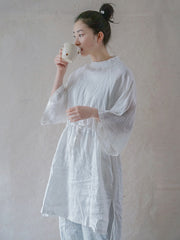 Original Half Sleeves Solid Long Blouse