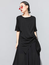 Original Irregularity Split-Joint Solid T-Shirts Tops