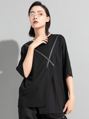 Simple Irregular Loose Sliming Summer T-Shirt