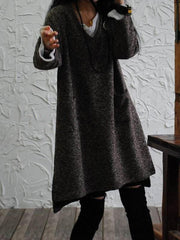 Loose V-neck Woolen Tops