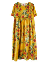 Original Floral Round-Neck Dress