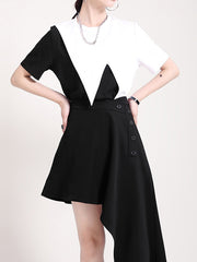 Irregular Color Matching Short Sleeve T-Shirt