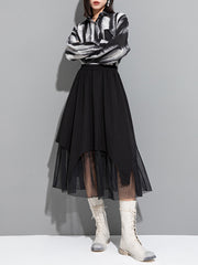 A-Line False Two Gauze Split-Joint Skirts Bottoms