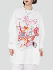 Round Neck Street Style Printed T-Shirt