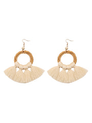 Bohemian Rattan Tassel Earrings