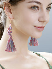 Hand-Woven Bohemian Long Tassel Earrings
