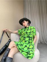 Women Printed Loose Thin Western Style Dress