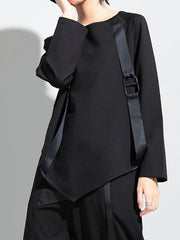 Women Stitching Loose Round Neck Sweatshirt