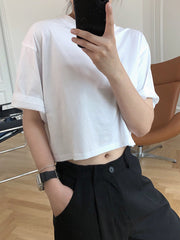 Original Solid Split-Back T-Shirts Tops