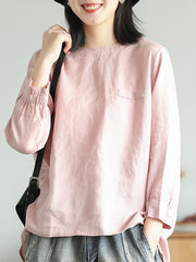 Vintage Loose Round Neck Shirt