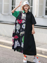 Oversize Printed Split-joint Dress