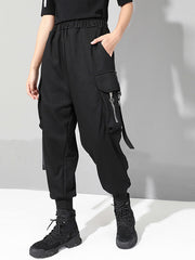 Zipper Split-Joint Solid Harem Pants
