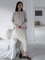 Winter Solid Simple Splited Skirt