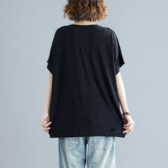 Women Round Neck Printed Loose Fitting T-Shirt