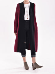 Split-Joint Color Block Knitted Sweater Outwear