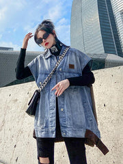 Knitting Splicing Jean Vest