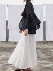 Artistic Retro Pleats Solid Skirt